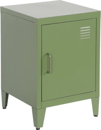 Sweeek Khaki steel bedside table, one door, locker