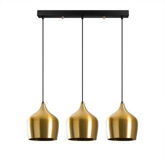 Wonderlamp Regleta de techo 3 luces minimalista y elegante dorado