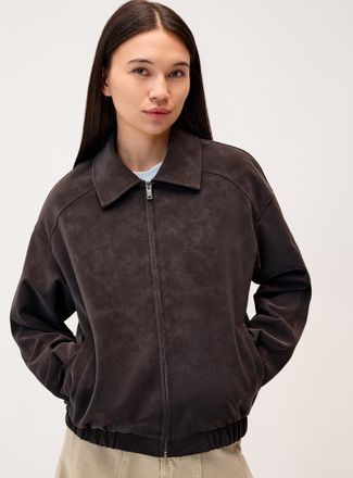 Twik Womens Oversized suede-finish jacket