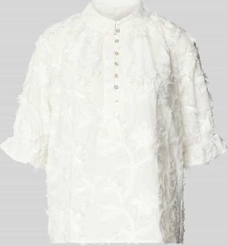 Christian Berg Regular Fit Bluse mit Stitchings und Knopfleiste in Weiss, Gr&ouml;&szlig;e 34