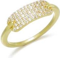 Adornia 14K Gold Plated Pav&eacute; Cubic Zirconia Oval Bar Ring at Nordstrom Rack, Size 7