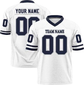 Generic Custom Football Jersey Short Sleeve Personalised Team Shirts for Men Women Kids, Customize Baseball Jerseys Printed with Name Number Personalized Unif