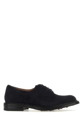 Trickers Navy Blue Suede Lace-up Shoes