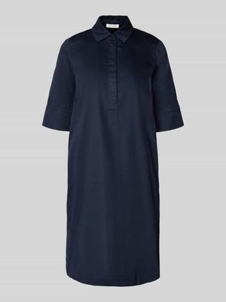 Christian Berg Knielanges Hemdblusenkleid mit Eingrifftaschen in Dunkelblau, Gr&ouml;&szlig;e 38
