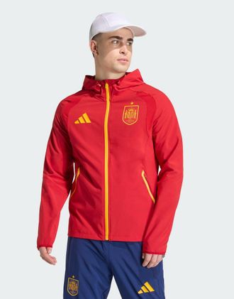 adidas Spain Tiro Travel - Giacca a vento rosso team power 2 con zip