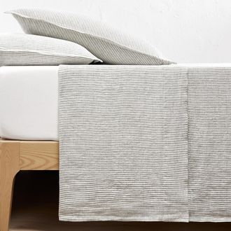 La Redoute Interieurs Gestreept plat laken in gewassen linnen, Limona