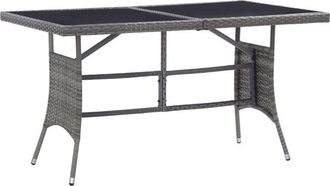 vidaXL Garden Table Grey 140x80x74 cm Poly Rattan vidaXL