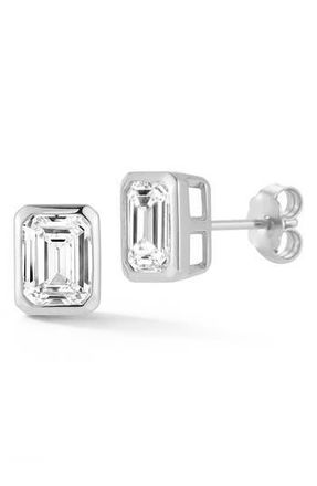Glaze Jewelry Emerald Cut Moissanite Stud Earrings in Silver at Nordstrom Rack