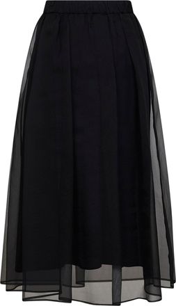 Brunello Cucinelli Womens Midi Skirt Black Lyocell