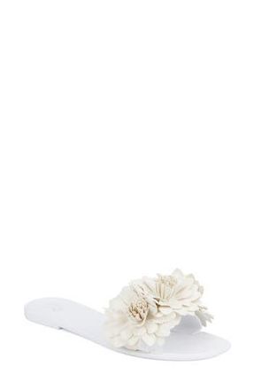 New York & Company Anella 3D Flower Slide Sandal in White at Nordstrom Rack, Size 11