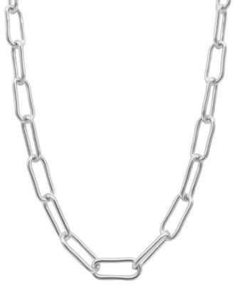 Adornia Adornia Silver Plated Wide Chunky Paper Clip Chain Necklace