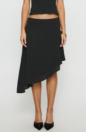 Princess Polly Cabernet Polka Dot Camisole & Asymmetric Skirt Set in Black Polka at Nordstrom, Size 4
