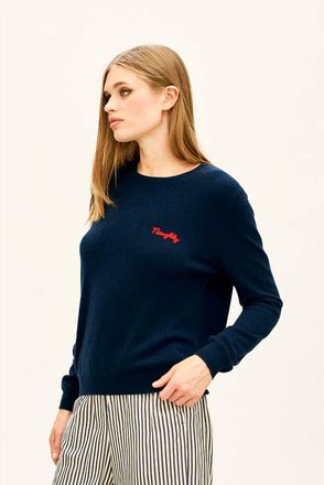 JUMPER 1234 Naughty Crewneck Sweater In New Navy