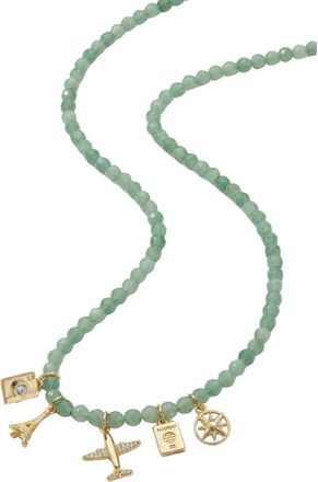 Argento Vivo Travel Amethyst Charm Necklace in Gold at Nordstrom