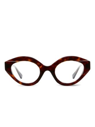 Kuboraum K44 bril met geometrisch montuur - Bruin