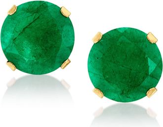 Canaria Canaria Emerald Martini Stud Earrings in 10kt Yellow Gold