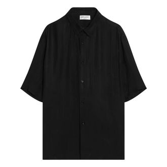 Saint Laurent Short Sleeve Shirts, male, Black, XL, Black T-shirts and Polos Short Sleeve