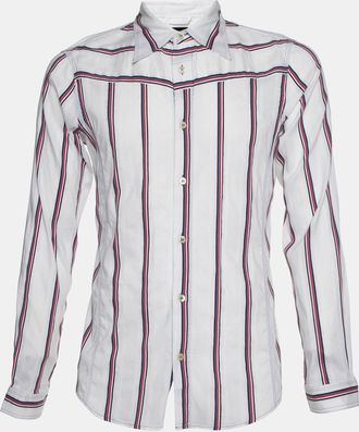 Emporio Armani White Striped Cotton Misura Long Sleeve Shirt