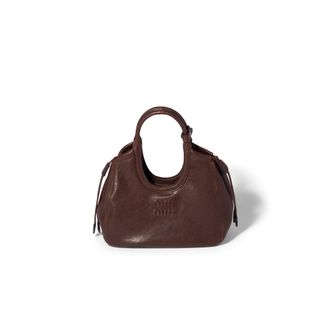 Miu Miu Ivy Nappa Leather Tote Bag, Woman, Briarwood