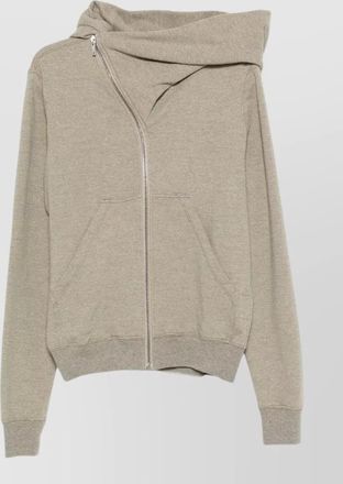 Rick Owens ribbed hem zip up hoodie