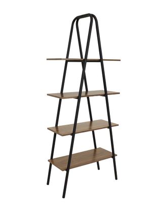 Sunnydaze 4-Shelf Industrial Ladder Bookshelf