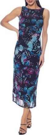 Bebe Sleeveless Mesh Dress in Blue Pink at Nordstrom Rack, Size X-Large