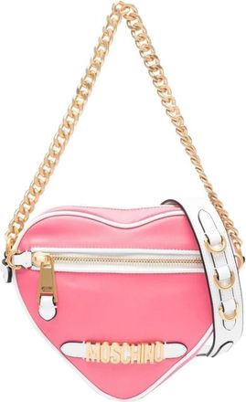 Moschino Nylon Heart Bag - Dames - Schoudertassen - Roze - ONE Size - Nylon - Tassen