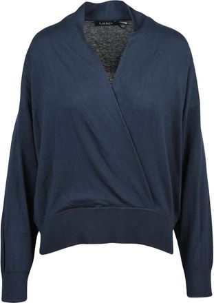 Ralph Lauren Truien & Vesten, Dames, Blauw, L, Katoen, Pullover Incrociato