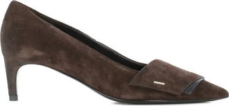 Del Carlo 55 mm suède pumps met puntige neus - Bruin