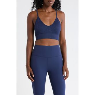 90 Degree by Reflex Sweetheart Seamless Sports Bra in Naval Blue at Nordstrom Rack, Size X-Large