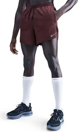 Nike Dri-FIT Stride 2-in-1 Running Shorts in Burgundy Crush/Silver at Nordstrom Rack, Size Xx-Large