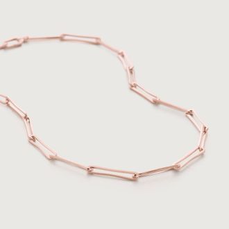 Monica Vinader Rose Gold Alta Long Link Necklace Adjustable 56cm/22