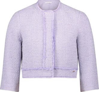 Betty & Co Jassen, Dames, Paars, L, Leer, Bolero-jack met opgestikte zakken