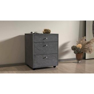Dmora Dmora - Cassettiera Yorgos, Cassettiera camera da letto, Settimino con 3 cassetti, 47x45h61 cm, Ardesia, con imballo rinforzato