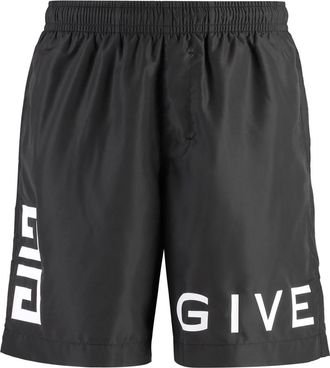 Givenchy Badmode, Heren, Zwart, S, Polyester, 4G Lange Zwemshort