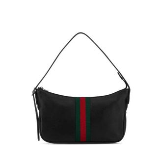 Gucci Black Leather Small Lunetta Shoulder Bag