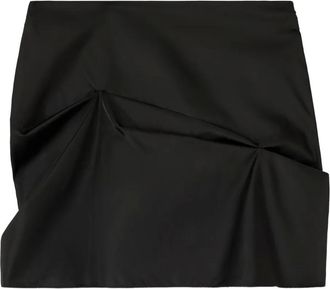 Ganni Minigonna con arricciatura - Nero