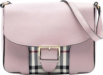 Burberry Pre-owned Cross Body Bags, female, Pink, Size: ONE SIZE Pre-owned Leather Crossbody Bag