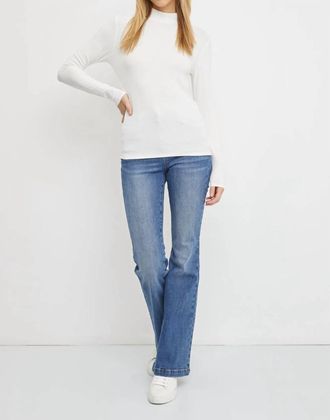 Multiples Mock Neck Long Sleeve Sweater In Ivory