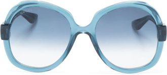 Gucci round-frame tinted sunglasses - women - Plastic - 57 - Blue