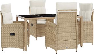 vidaXL Juego De Comedor Para Exteriores 5 Uds. Beige Y Blanco Crema Vidaxl