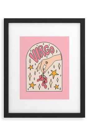 Deny Designs Virgo Lychee Doodle by Meg Framed Wall Art in White at Nordstrom Rack, Size 16X20
