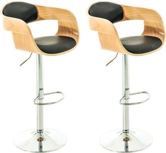 Clp Set 2 Sgabelli Rétro kingston in similpelle Natura/nero