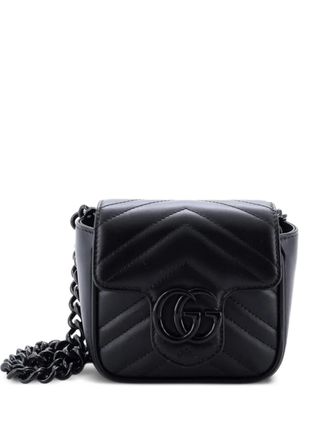 Gucci GG Marmont Flap Matelasse Leather Mini belt bag - Nero