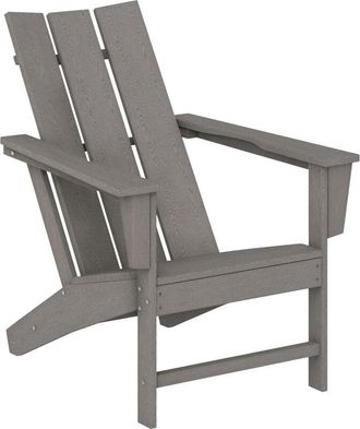 OUTSUNNY Silla Adirondack Exterior Silla De Jard&iacute;n Con Asiento Extra Ancho Carga 120 Kg Para Patio Terraza Balc&oacute;n 75x83x90 Cm Gris Oscuro