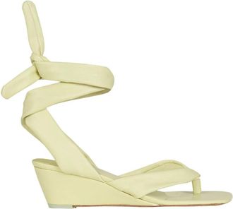 Cortana Ilia Wedge Sandal - Dames - Sleehakken - Groen - 39 EU - Leer - Schoenen