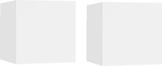 vidaXL Vidaxl - Mesitas De Noche 2 Uds Madera Ingenier&iacute;a Blanca 30,5x30x30 Cm