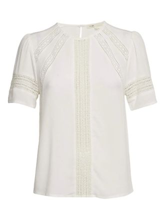 Maje Blusa con inserti in pizzo - Bianco