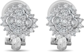 Luxury Bazaar Platinum 1.0ct Diamond Clip-On Earrings MF14-010225