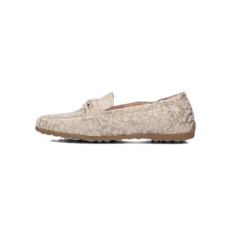 Floris Van Bommel Schoenen, Dames, Beige, 40 EU, Leer, Golden Summer Loafers